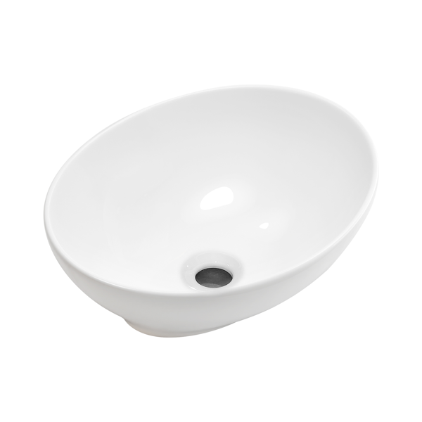 942c6b9f-cbba-4650-943a-396bc82f9e18.png 16" x 13" x 5.5" White Oval Ceramic Countertop Bathroom Vanity Vessel Sink - Image 1
