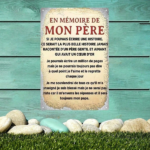 CIFbuy In Memory Of My Father French Bilingual 2D Flat Metal Sign, Rustic Vintage Iron Wall Decor Waterproof Rustproof Farmhouse Home D TikTok, TikTok, Self-pickup Logiopics - Image 2