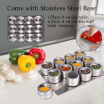 Banned for Amazon Upgrade Magnetic Spice Jars 12pcs with Wall Mounted,Stainless Steel Spice Tins with Lid and Small Holes for Sprinkle Rust Free Easy to Clean - Image 3