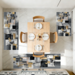 Three-piece kitchen rug set, non-slip and washable, abstract pattern kitchen hallway rug, soft and comfortable, suitable for sinks, floors, entrances, hallways and bathrooms. - Image 11
