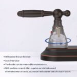 Bathroom Faucet Oil Rubbed Bronze 360 Degree High Arc Swivel Spout 4 Inches Centerset Vanity Faucet Modern 3 Holes Lavatory Faucet NOT INCLUED Drain[Unable ship on weekends, TK/TEMU only for pickup, only TX10643 warehouse supports GOFO] - Image 3