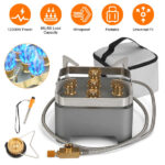 12000W Portable Camping Stove With Cassette Adapter Windproof Outdoor Backpacking Burner with Carrying Case Igniter for Outdoor Hiking Camping Picnic Backpacking
