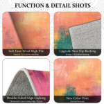 Three-piece kitchen rug set, non-slip and washable, abstract pattern kitchen hallway rug, soft and comfortable, suitable for sinks, floors, entrances, hallways and bathrooms. - Image 5