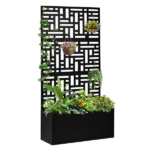 [Same Code 96402386 14765806]Metal Garden Bed with Trellis, 70 Inch Height Metal Planter Box with Trellis, Garden Box for Climbing Plants Vegetable, Metal Garden Bed with Drainage Holes, Black - Image 6