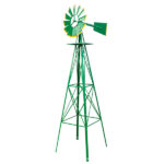 8FT Weather Resistant Yard Garden Windmill Green - Image 4