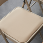 4pcs Elegant Foldable Iron & PVC Chairs for Convention & Exhibition Light Brown - Image 27