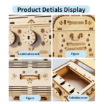 3D Wooden Puzzle DIY Treasure Box Model Building Kits Brain Teaser Projects for Adult Christmas Gifts - Image 4