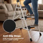 Step Ladder,Folding Step Stools 330 lbs Capacity, 2-Inch Thin for Storage, Anti-Slip Pedals & Handrails, Sturdy Steel for Home (Shipment from Walmart) - Image 5