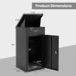 2-in-1 Lockable Mailbox & Package Delivery Box, Galvanized Steel for Outdoor Use (Black) - Image 4