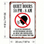 CIFbuy 1pc Quiet Time Sign 10 PM To 8 AM, 2D Flat Metal Silent Reminder Plaque, Decorative Wall Art For Bedroom, Bar, Garage, Garden & TikTok, TikTok, Decorative Wall Art For Bedroom, Bar, Garage Self-pickup Logiopics - Image 2