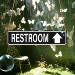 CIFbuy Rustic Wooden Bathroom Sign 4x16 Inches Wall Decor Plaque For Park Community Farmhouse Home Commercial Use (TikTok, temu pick-up service) - Image 5