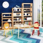 Kids Table and 2 Chairs Set, 3 Pieces Toddler Table and Chair Set, Wooden Activity Play Table Set (Lion&Monkey)-Does not support self pick up - Image 18