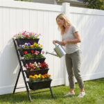 Vertical 5-Tier Raised Garden Bed with Wheels & Removable Planter Boxes for Patio Balcony - Image 6