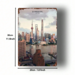 CIFbuy Vintage Shanghai Metal Sign 8x12 Inch, Retro Distressed Wall Art For Home Bar Cafe Garage, 2D Flat Decor Plaque 20x30cm TikTok, TikTok, Self-pickup Logiopics - Image 2