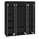 69" Portable Clothes Closet Wardrobe Storage Organizer with Non-Woven Fabric Quick and Easy to Assemble Extra Strong and Durable Black - Image 8