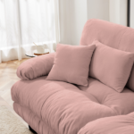Cloud Couch 2 Seater Sofa for Living Room, Chenille 2 - Seat sofa with 2 Lumbar pillows and 2 throw pillows,Chenille Pink - Image 8