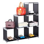 Multifunctional Assembled 3 Tiers 6 Compartments Storage Shelf Black - Image 11