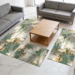 Three-piece kitchen rug set, non-slip and washable, abstract pattern kitchen hallway rug, soft and comfortable, suitable for sinks, floors, entrances, hallways and bathrooms. - Image 9
