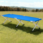 Portable Folding Camping Cot with Carrying Bag Army Blue - Image 10