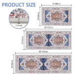 Boho Kitchen Rug Sets 3 Piece with Runner Non Slip Kitchen Rugs and Mats Washable Kitchen Mats for Floor Thick Kitchen Floor Mat Carpet Runner Rugs for Hallway Laundry Holiday Decor - Image 6