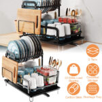 Multifunctional Kitchen Cupboard with Adjustable Shelves, Stemware Rack & Drawer, Anti-Toppling Design - Image 14