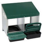 2 Compartment Roll Out Chicken Nesting Box with Plastic Basket, Egg Nest Box Chicken Laying Box Hens Chicken Coop Box, Green - Image 9