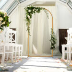 100*200cm For Wedding, Iron, Arc Roof, Door Frame Shape, Water Bag With Floor Nails, Iron Arch, Golden Yellow - Image 14