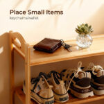 26.38*9.68*37.4in 5-Tier Portable Bamboo Shoe Rack, Natural Wood Color - Image 4