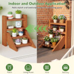 Compact Easy-Assemble Wooden Plant Stand, Succulent Seedling Pot Rack for Window Balcony Desktop - Image 9