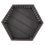 22" Hexagonal Shaped Iron Brazier Wood Burning Fire Pit Decoration for Backyard Poolside - Image 24