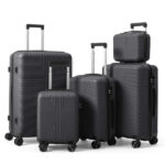 Non-TSA customs lock 5-in-1 PP trolley case, 12in, 16in, 20in, 24in, 28in, PP, dark gray