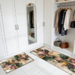 Three-piece kitchen rug set, non-slip and washable, abstract pattern kitchen hallway rug, soft and comfortable, suitable for sinks, floors, entrances, hallways and bathrooms. - Image 9