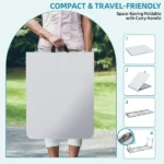 6FT Foldable Table, White Rectangular Portable Table with Carry Handle for Indoor Outdoor Picnic Party Camping(Shipment from Walmart) - Image 3