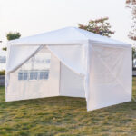 3 x 3m Four Sides Portable Home Use Waterproof Tent with Spiral Tubes White - Image 23