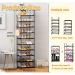 10 Tier Metal Shoes Rack, Stackable Shoe Organizer, Space-Saving Shoe Shelf Shoe Rack for Closet, Shoe Rack for Entryway and Boots Organizer (Shipment from Walmart) - Image 5