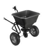 Tow Behind Broadcast Spreader, 110LBS Capacity, Tow/Push Garden Spreader with 10 Adjustable Setting, Lawn Spreaders for Seed, Fertilizer, Salt, Ice Melt