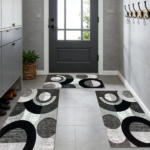 Three-piece kitchen rug set, non-slip and washable, abstract pattern kitchen hallway rug, soft and comfortable, suitable for sinks, floors, entrances, hallways and bathrooms. - Image 11