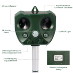 Upgraded Ultrasonic Animal Repeller, Solar Powered Pest Deterrent with PIR Motion Sensor, LED Flashing Light, IPX6 Waterproof, Dual Speakers 5000 Sq.ft Coverage, Repel Cat Dog Squirrel Raccoon Deer for Yard Garden - Image 10