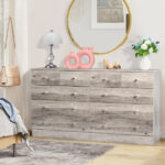 Modern Simple 5-Drawer Dresser Gray - Image 8