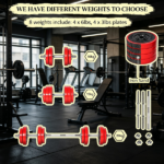 44lbs Adjustable Convertible Dumbbell Barbell Set: All-in-One Home Gym Weight Training Equipment for Adults - Image 5