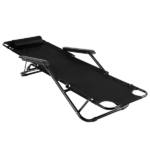 Portable Dual Purposes Extendable Folding Reclining Chair Black - Image 13