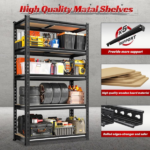 5-Tier Garage Storage Shelves, Heavy Duty Adjustable Shelving Unit, 60" H Garage Rack 2400lbs Metal Utility Shelves for Warehouse, Basement, Pantry, Home Organization - Image 6