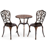 3 PCS Outdoor Bistro Set,Outdoor Patio Set, All-Weather Cast Aluminum Bistro Table Set for Backyard, Garden, Balcony Butterfly - Image 13