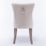 Modern, High-end Tufted Solid Wood Contemporary Velvet Upholstered Dining Chair with Wood Legs Nailhead Trim 2-Pcs Set,Beige, SW2001BG - Image 6