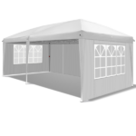 10'x20' Instant Pop Up Canopy Tent White, 6 Side Panels 2 Doors 4 Mesh Windows, 28/22mm Powder Coated Steel Frame, 10x20mm Crossbar, 210D Oxford Outdoor Folding Tent with Carry Bag, No Sandbags - Image 20