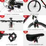 26 Inch 21 Speed ​​Explorer Red Black Mountain Bike - Image 14