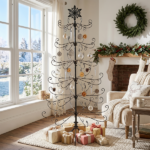 6ft Black PVC Iron Christmas Tree with Snowflake Top (Accessories Not Included) - Everyday Decor Tree - Image 9