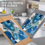 Three-piece kitchen rug set, non-slip and washable, abstract pattern kitchen hallway rug, soft and comfortable, suitable for sinks, floors, entrances, hallways and bathrooms. - Image 5
