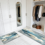 Three-piece kitchen rug set, non-slip and washable, abstract pattern kitchen hallway rug, soft and comfortable, suitable for sinks, floors, entrances, hallways and bathrooms. - Image 7