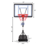 Same Model Code: 13290080 HY-B064S Portable Movable Swimming Pool PVC Transparent Backboard Basketball Stand (Basket Adjustment Height 1.15m-1.35m) Maximum Applicable For 7 # Ball - Image 2